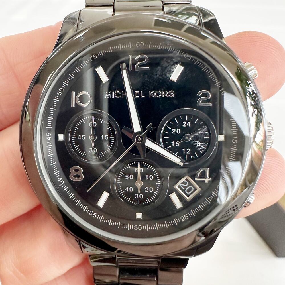 Michael Kors MK5162 Runway Chronograph Watch Black Ceramic Stainless Steel 39mm